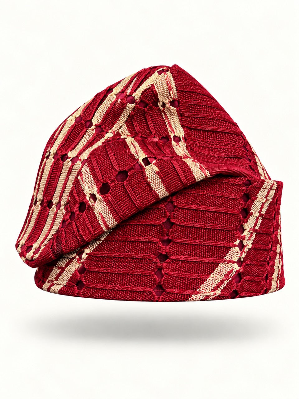 Red Handmade Yoruba Fìlà Cap — NF-Red 124