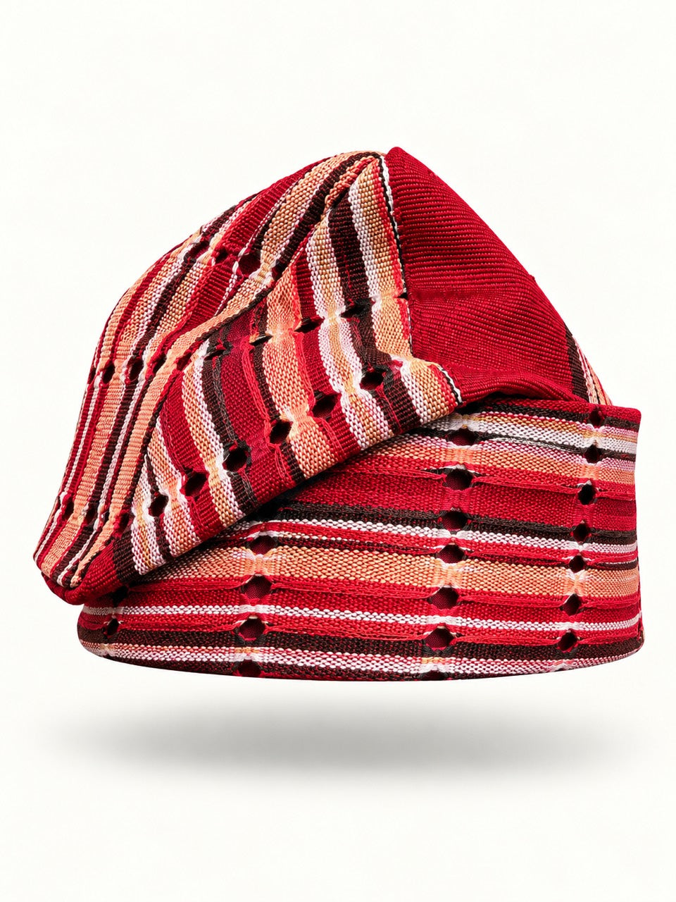 Red Handmade Yoruba Fìlà Cap — NF-Red 118