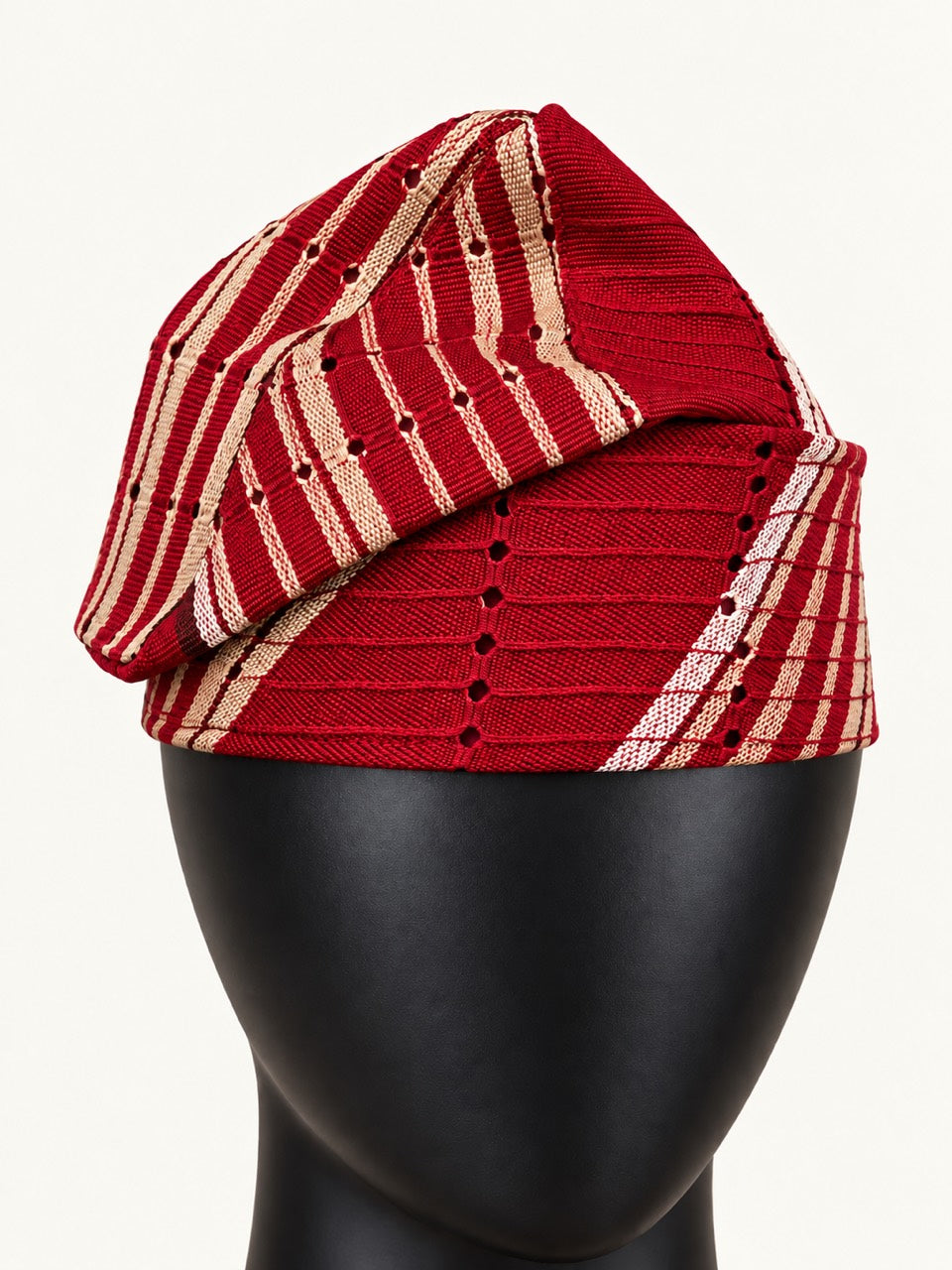 Red Handmade Yoruba Fìlà Cap — NF-Red 127