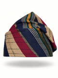 Multicoloured handmade Yoruba Fìlà cap on display