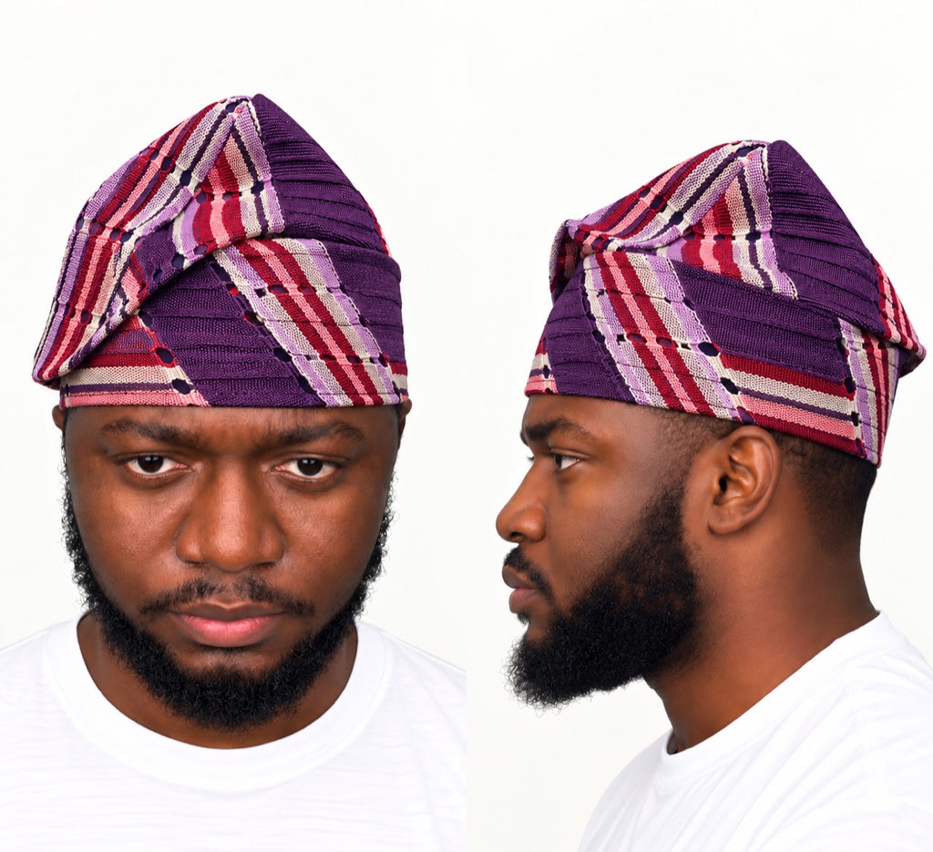 Purple Handmade Yoruba Fìlà Cap — NF-Purple 122