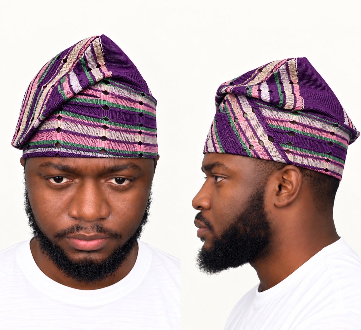 Purple Handmade Yoruba Fìlà Cap — NF-Purple 119