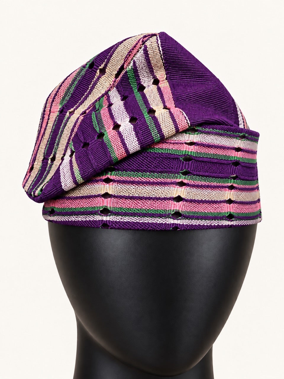 Purple Handmade Yoruba Fìlà Cap — NF-Purple 119